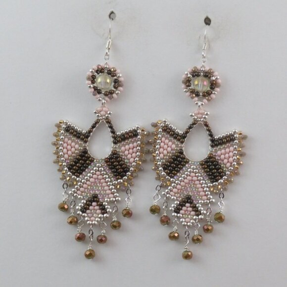 Handmade crystal beaded earrings